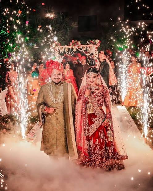 Groom and bride entry